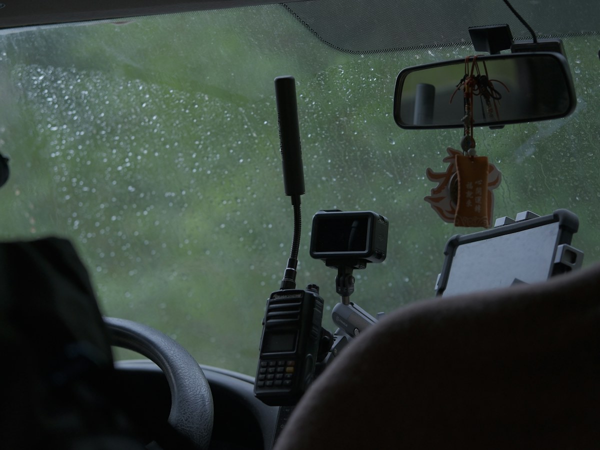 Car interior and windshield