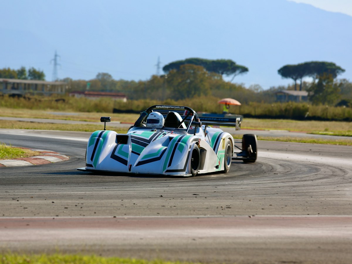 Sports car on a race track